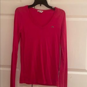 Lacoste long sleeve v neck size 38